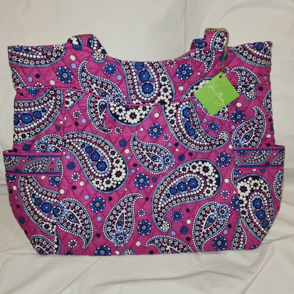 Vera Bradley Pleated Tote Boysenberry Shoulder Bag. NEW WITH TAGS!